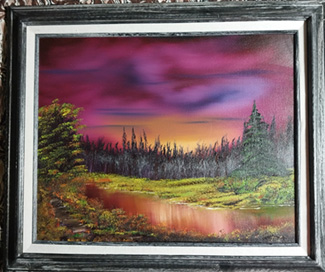 Mark Johnson Painting Reflective Meadow